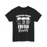 American Grown Irish Roots St Patrick's Day T-Shirt - Black