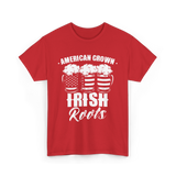 American Grown Irish Roots St Patrick's Day T-Shirt - Red