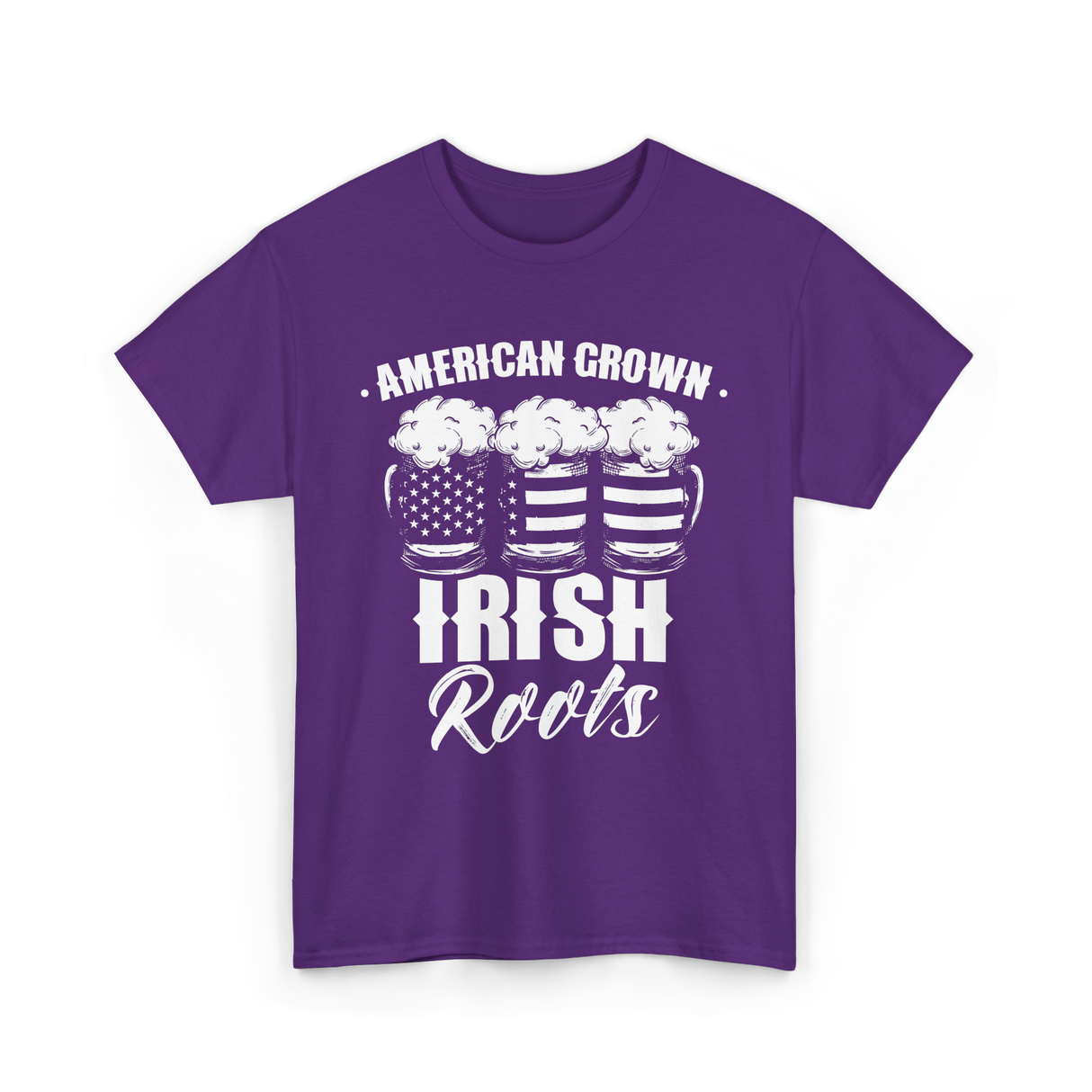 American Grown Irish Roots St Patrick's Day T-Shirt - Purple