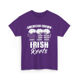 American Grown Irish Roots St Patrick's Day T-Shirt - Purple