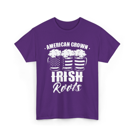 American Grown Irish Roots St Patrick's Day T-Shirt - Purple