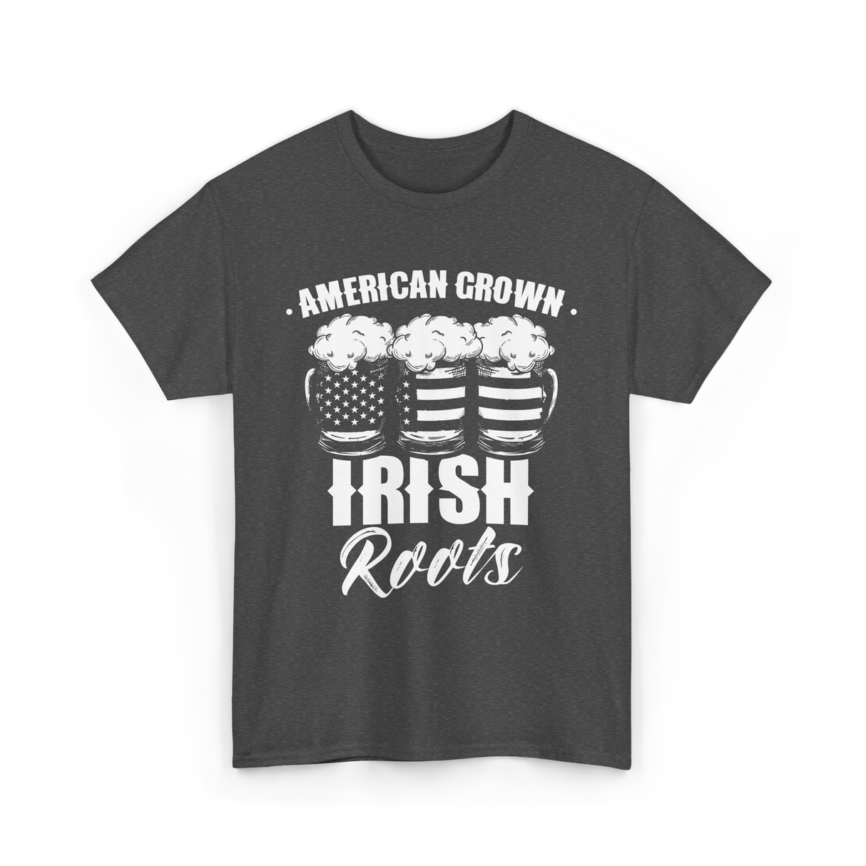 American Grown Irish Roots St Patrick's Day T-Shirt - Dark Heather