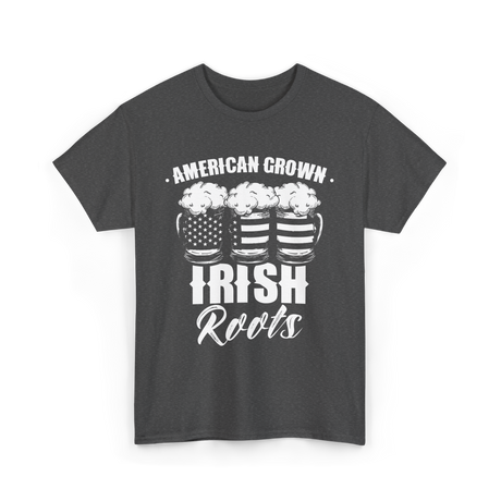 American Grown Irish Roots St Patrick's Day T-Shirt - Dark Heather