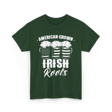 American Grown Irish Roots St Patrick's Day T-Shirt - Forest Green