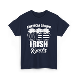 American Grown Irish Roots St Patrick's Day T-Shirt - Navy