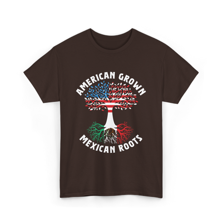 American Grown Mexican Roots Country T-Shirt - Dark Chocolate