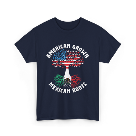 American Grown Mexican Roots Country T-Shirt - Navy