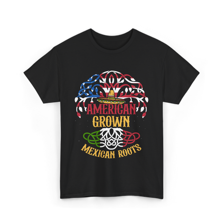 American Grown Mexican Roots Country T-Shirt - Black