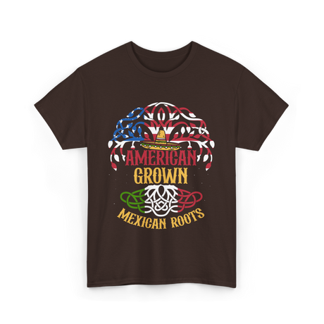 American Grown Mexican Roots Country T-Shirt - Dark Chocolate