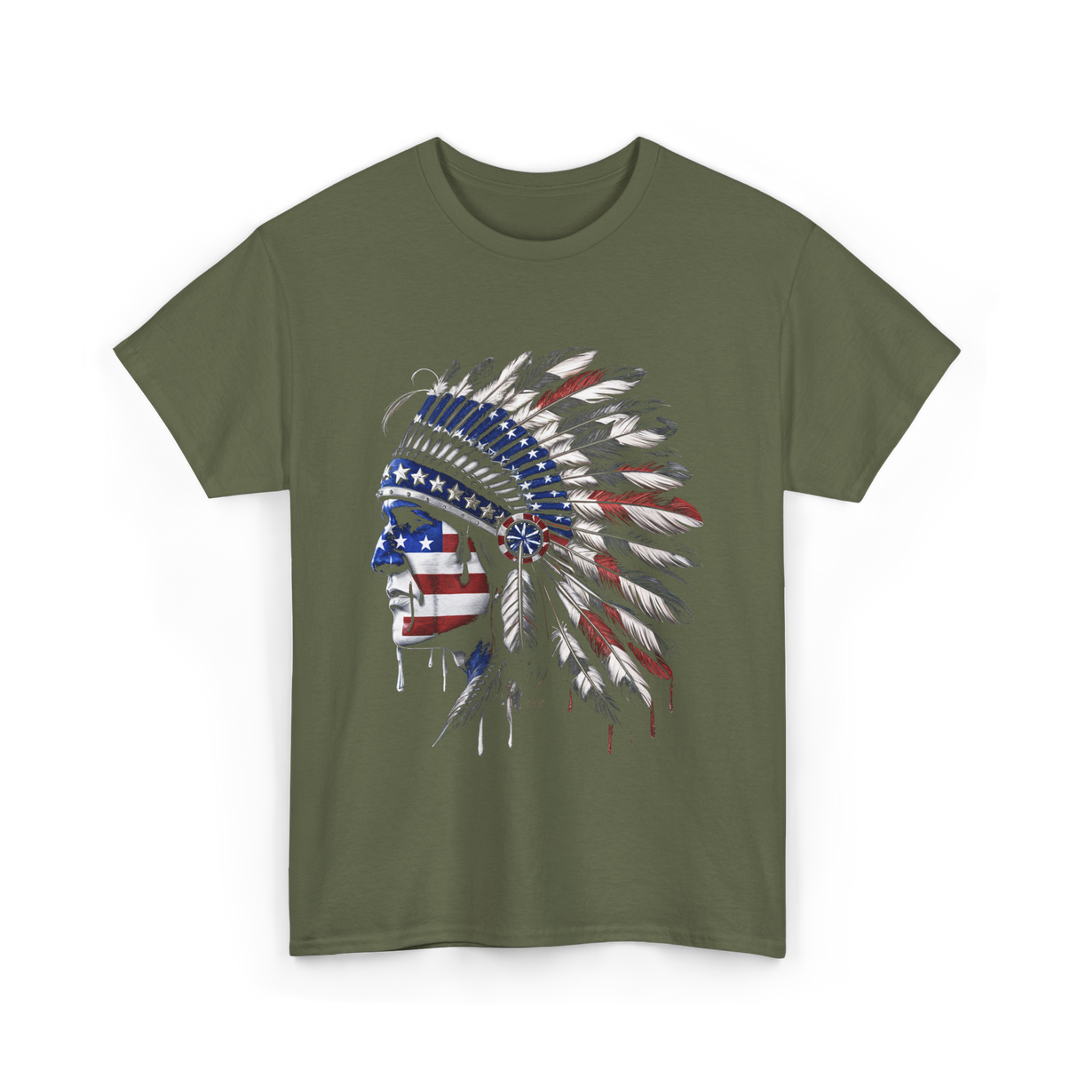 American Patriotism Native T-Shirt - Military Green