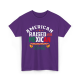 American Raised Mexican Roots T-Shirt - Purple