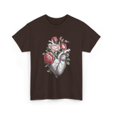 Anatomical Heart Floral Heart Anatomy T-Shirt - Dark Chocolate