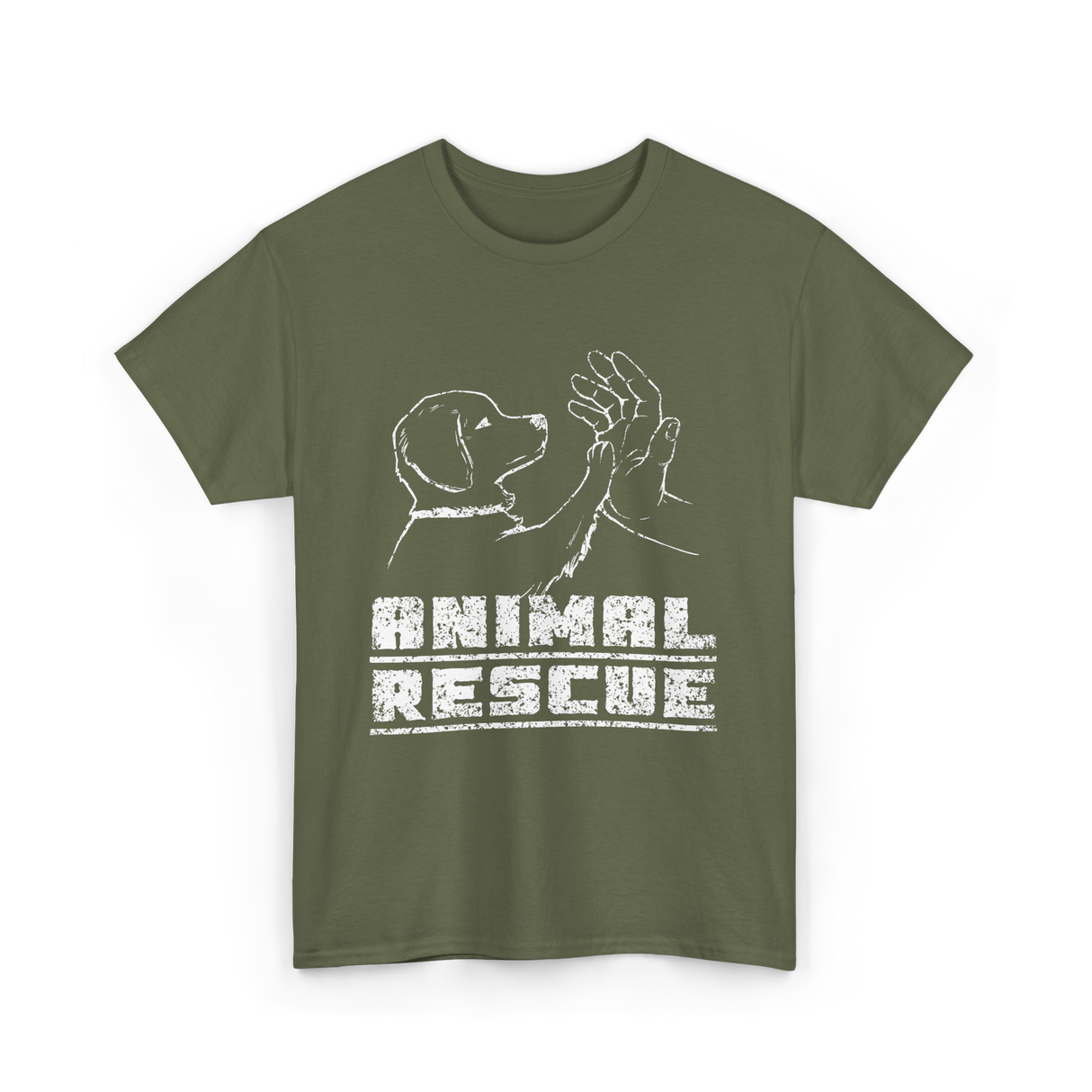 Animal Rescue Dog Rescue T-Shirt - Military Green