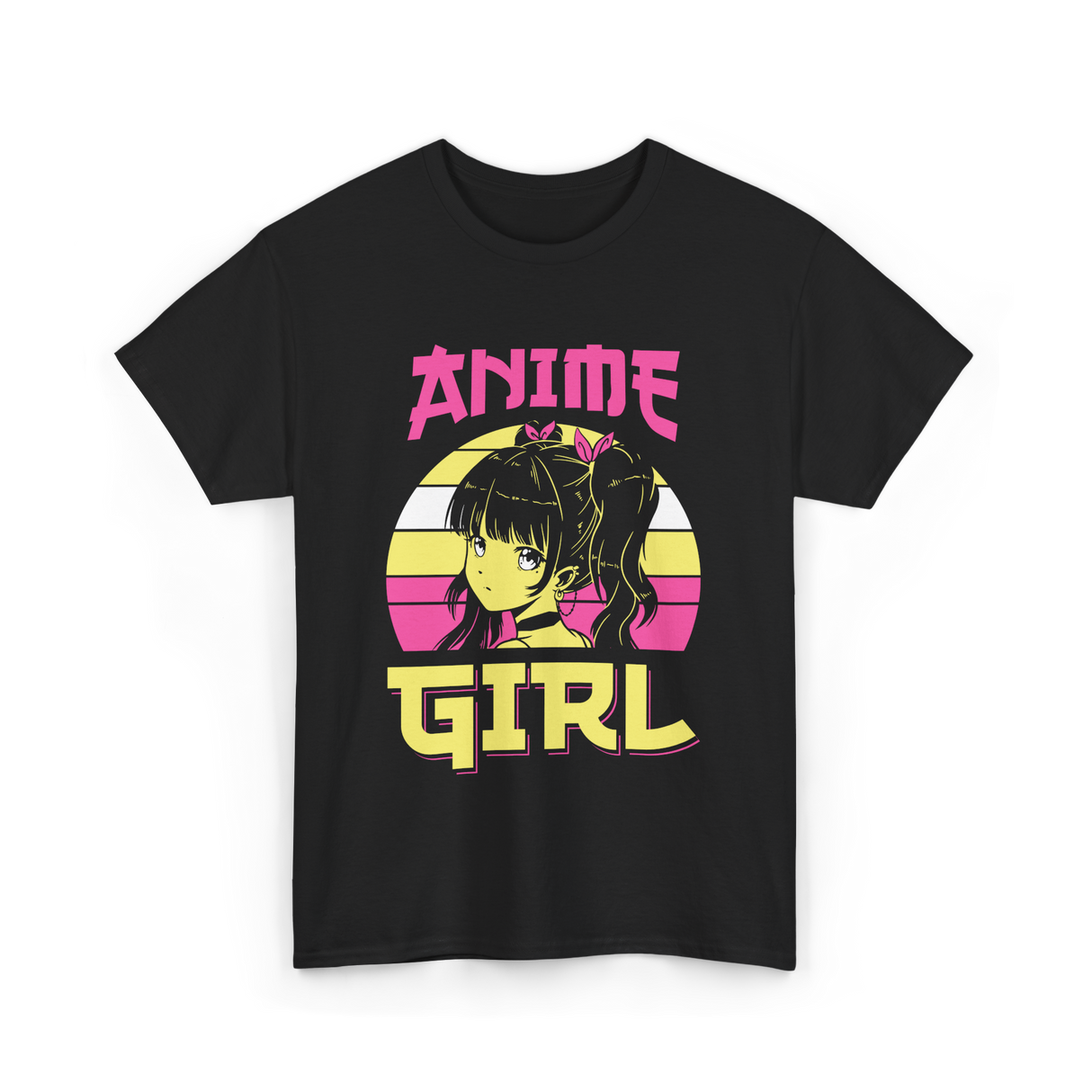 Anime Girl Anime Character T-Shirt - Black