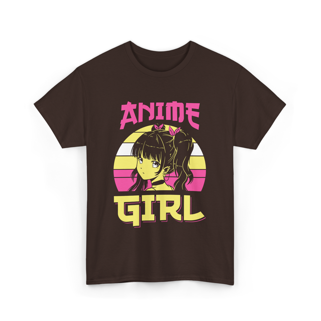 Anime Girl Anime Character T-Shirt - Dark Chocolate