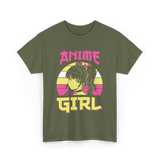 Anime Girl Anime Character T-Shirt - Military Green