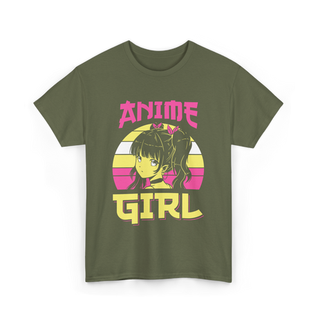 Anime Girl Anime Character T-Shirt - Military Green