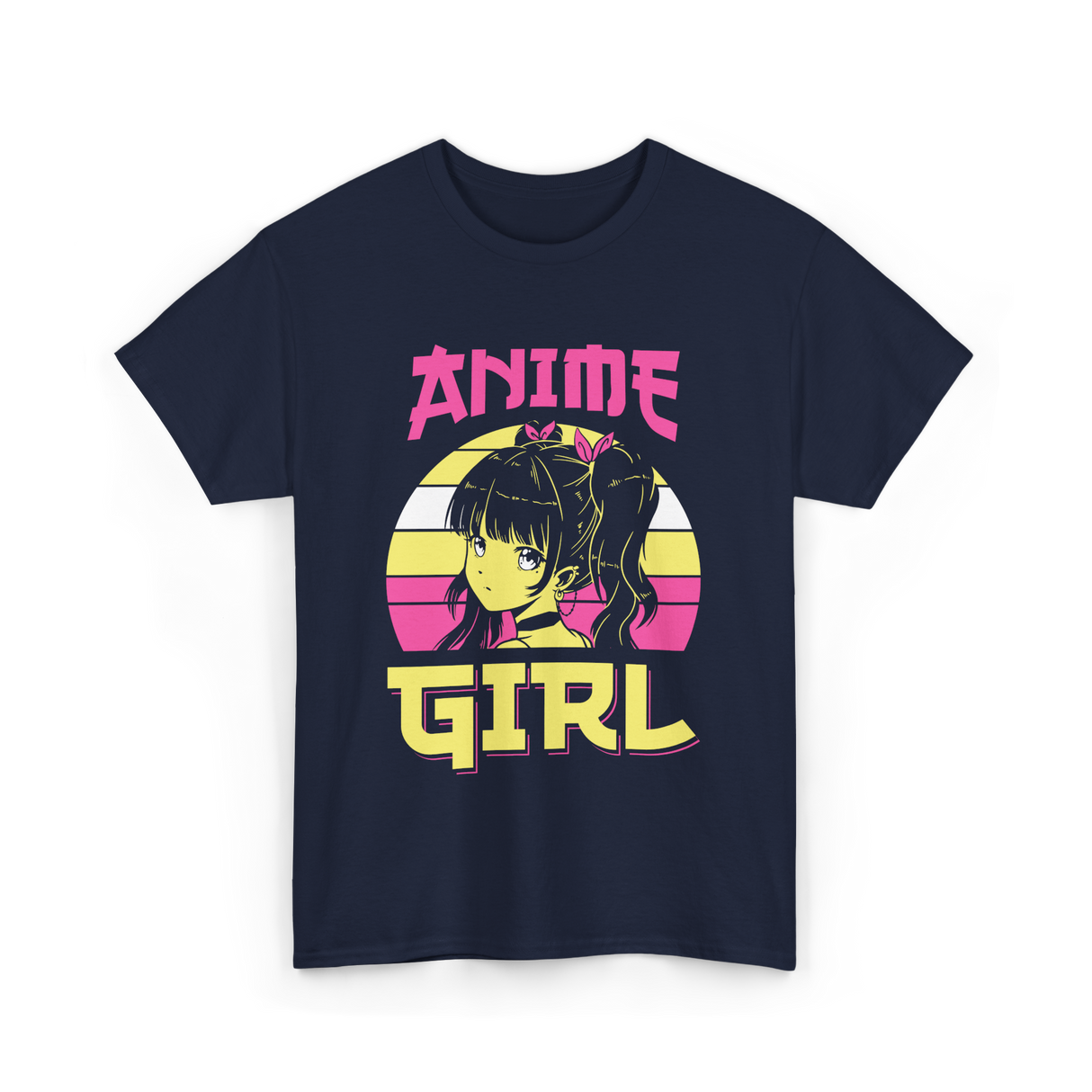 Anime Girl Anime Character T-Shirt - Navy