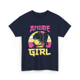 Anime Girl Anime Character T-Shirt - Navy