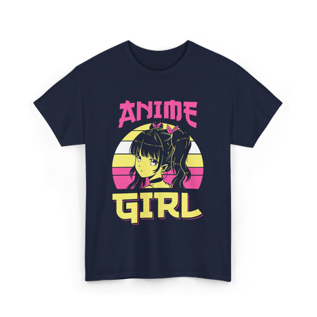 Anime Girl Anime Character T-Shirt - Navy