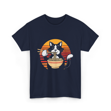 Anime Ramen Cat Kawaii Noodles T-Shirt - Navy