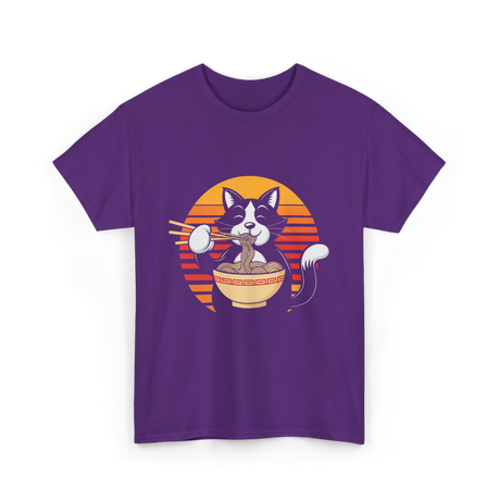 Anime Ramen Cat Kawaii Noodles T-Shirt - Purple