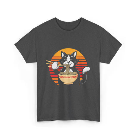 Anime Ramen Cat Kawaii Noodles T-Shirt - Dark Heather