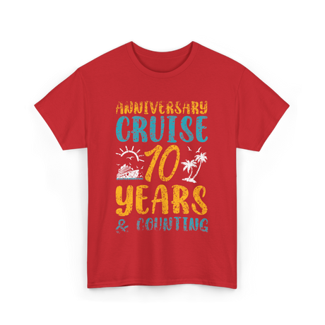 Anniversary Cruise 10 Years Couples T-Shirt - Red