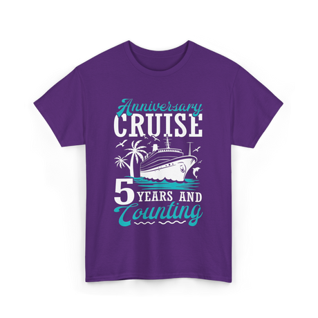 Anniversary Cruise 5 Years Celebration T-Shirt - Purple