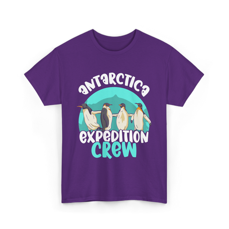 Antarctica Expedition Crew Penguin T-Shirt - Purple