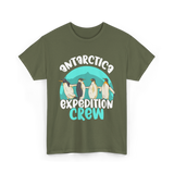 Antarctica Expedition Crew Penguin T-Shirt - Military Green