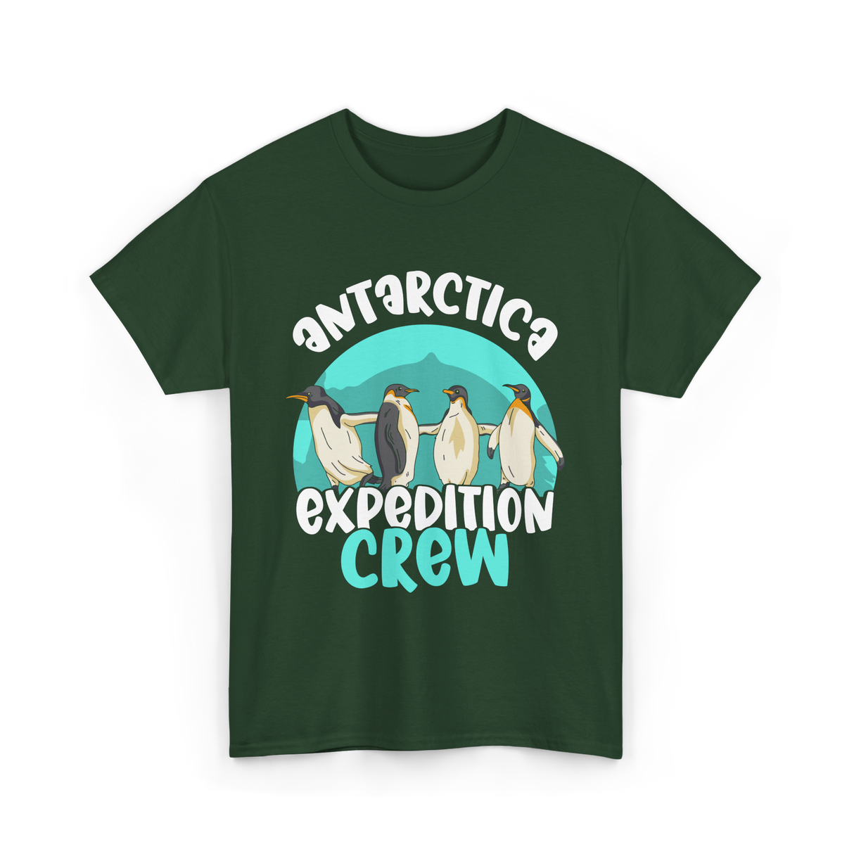 Antarctica Expedition Crew Penguin T-Shirt - Forest Green