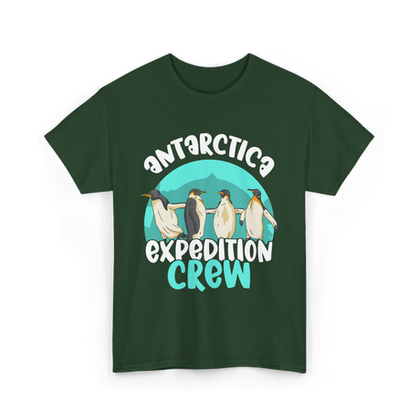 Antarctica Expedition Crew Penguin T-Shirt - Forest Green