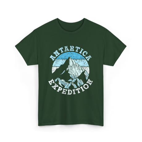 Antarctica Expedition Mountains Adventure T-Shirt - Forest Green