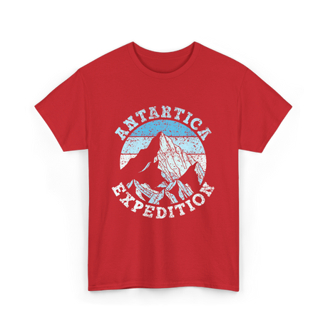 Antarctica Expedition Mountains Adventure T-Shirt - Red