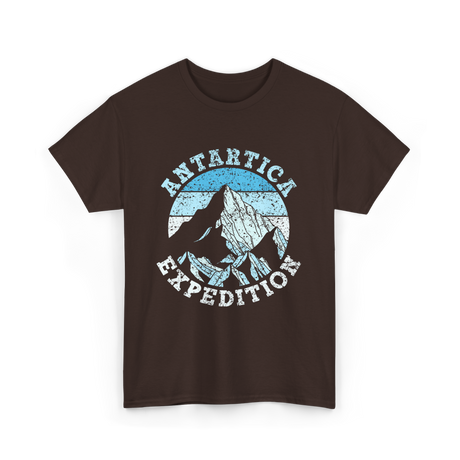 Antarctica Expedition Mountains Adventure T-Shirt - Dark Chocolate