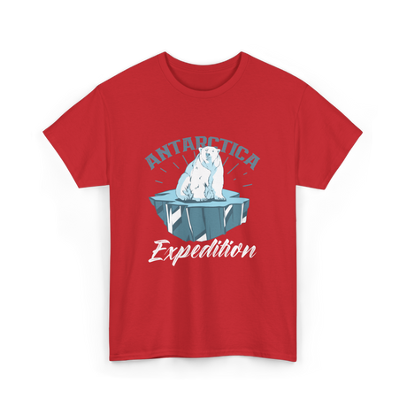 Antarctica Expedition Polar Bear T-Shirt - Red