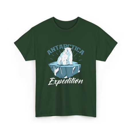 Antarctica Expedition Polar Bear T-Shirt - Forest Green