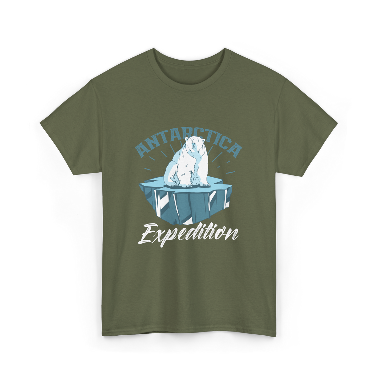 Antarctica Expedition Polar Bear T-Shirt - Military Green