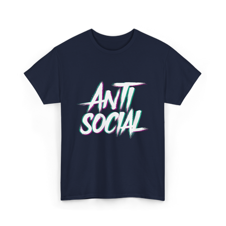 Anti Social Antisocial Introvert T-Shirt - Navy