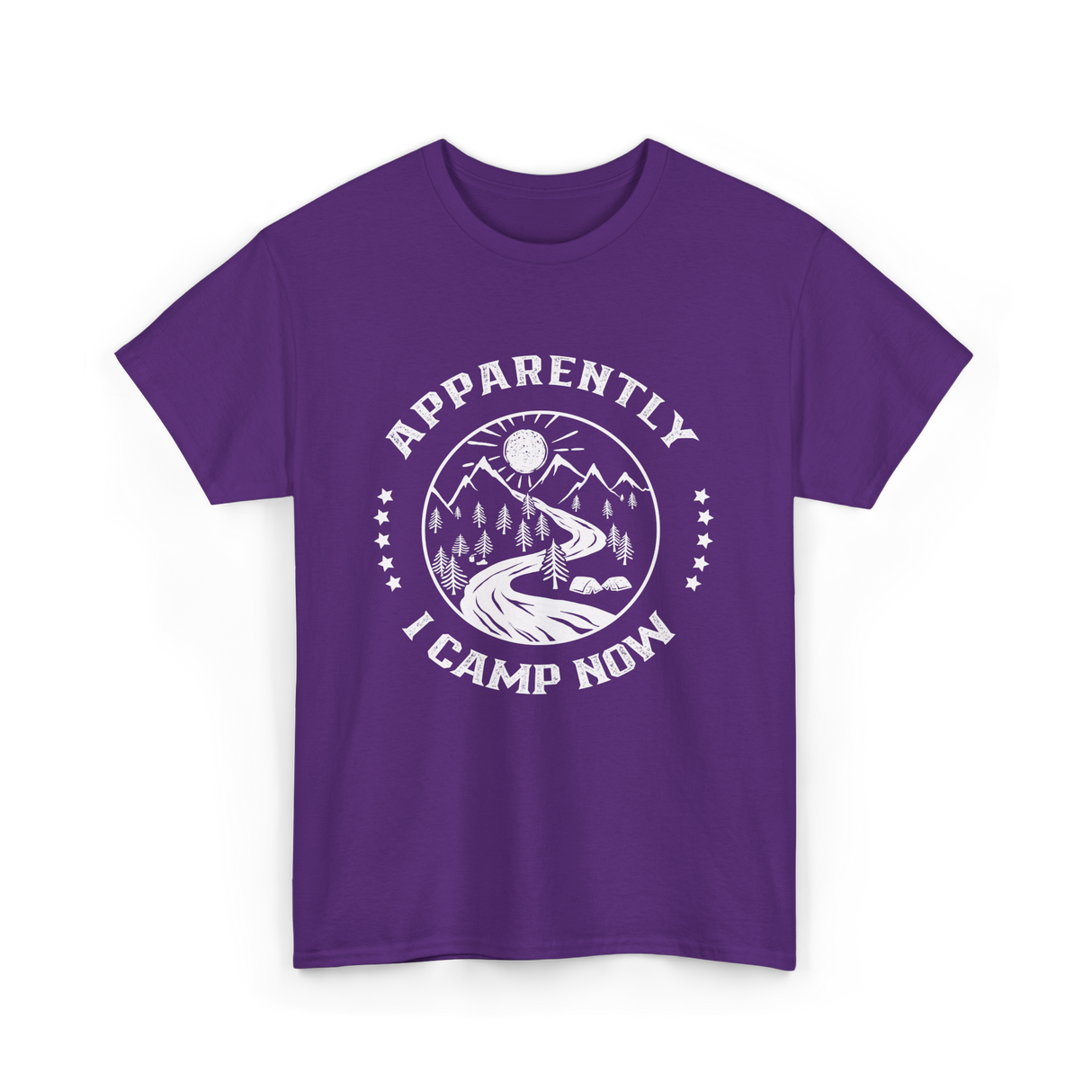 Apparently I Camp Now Camping T-Shirt - Purple