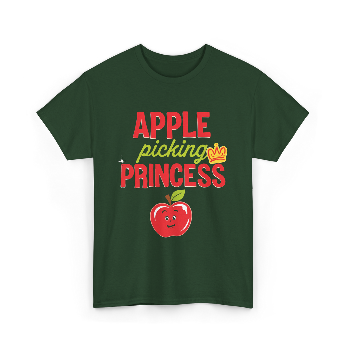 Apple Picking Princess Kids T-Shirt - Forest Green