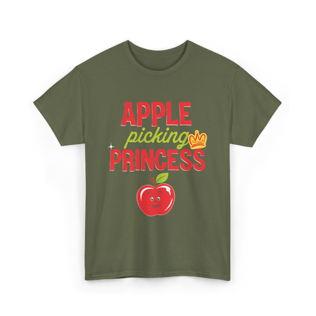 Apple Picking Princess Kids T-Shirt - Military Green