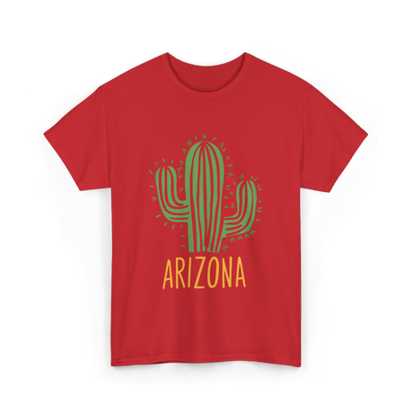 Arizona Cactus Arizona Souvenir T-Shirt - Red