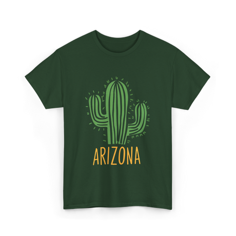 Arizona Cactus Arizona Souvenir T-Shirt - Forest Green