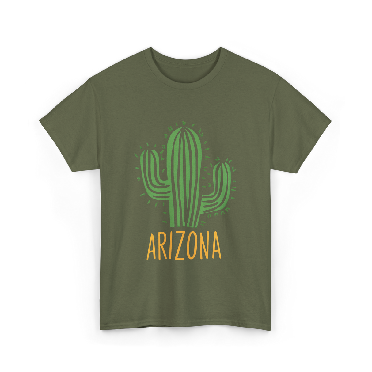 Arizona Cactus Arizona Souvenir T-Shirt - Military Green