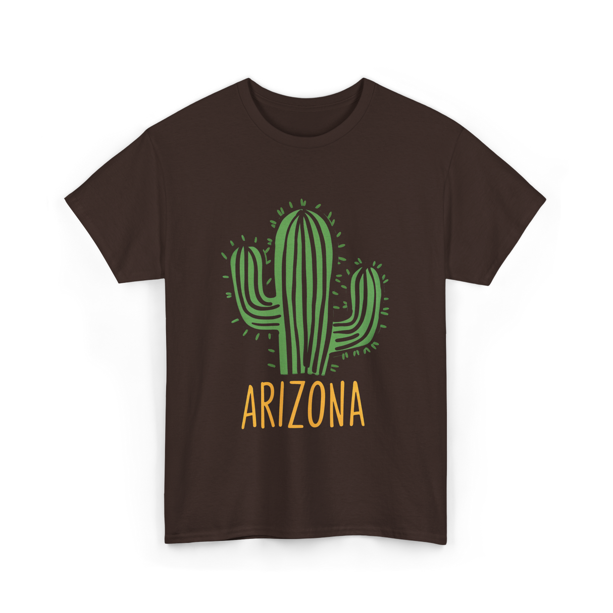 Arizona Cactus Arizona Souvenir T-Shirt - Dark Chocolate