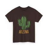 Arizona Cactus Arizona Souvenir T-Shirt - Dark Chocolate