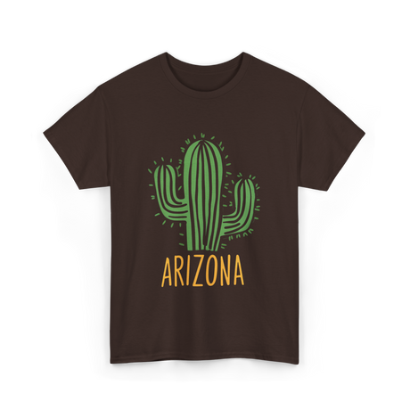 Arizona Cactus Arizona Souvenir T-Shirt - Dark Chocolate