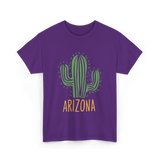 Arizona Cactus Arizona Souvenir T-Shirt - Purple